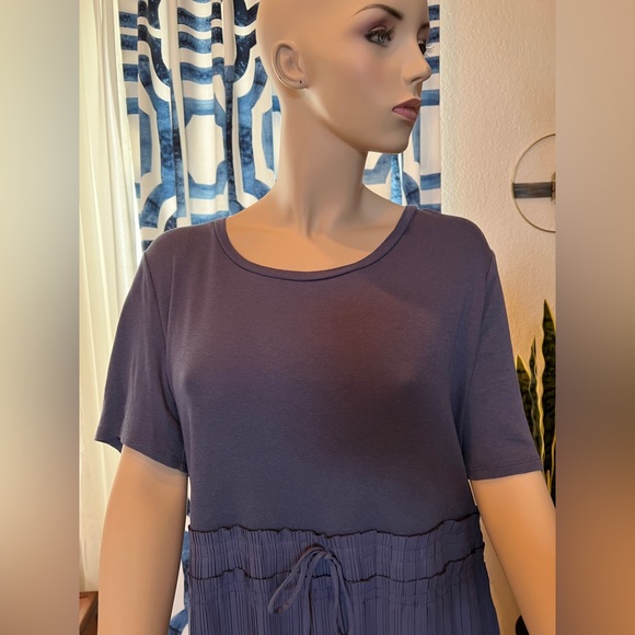 Vera Wang Navy Blue baby Doll & Ruffled Blouse Size Large - Picture 2 of 10